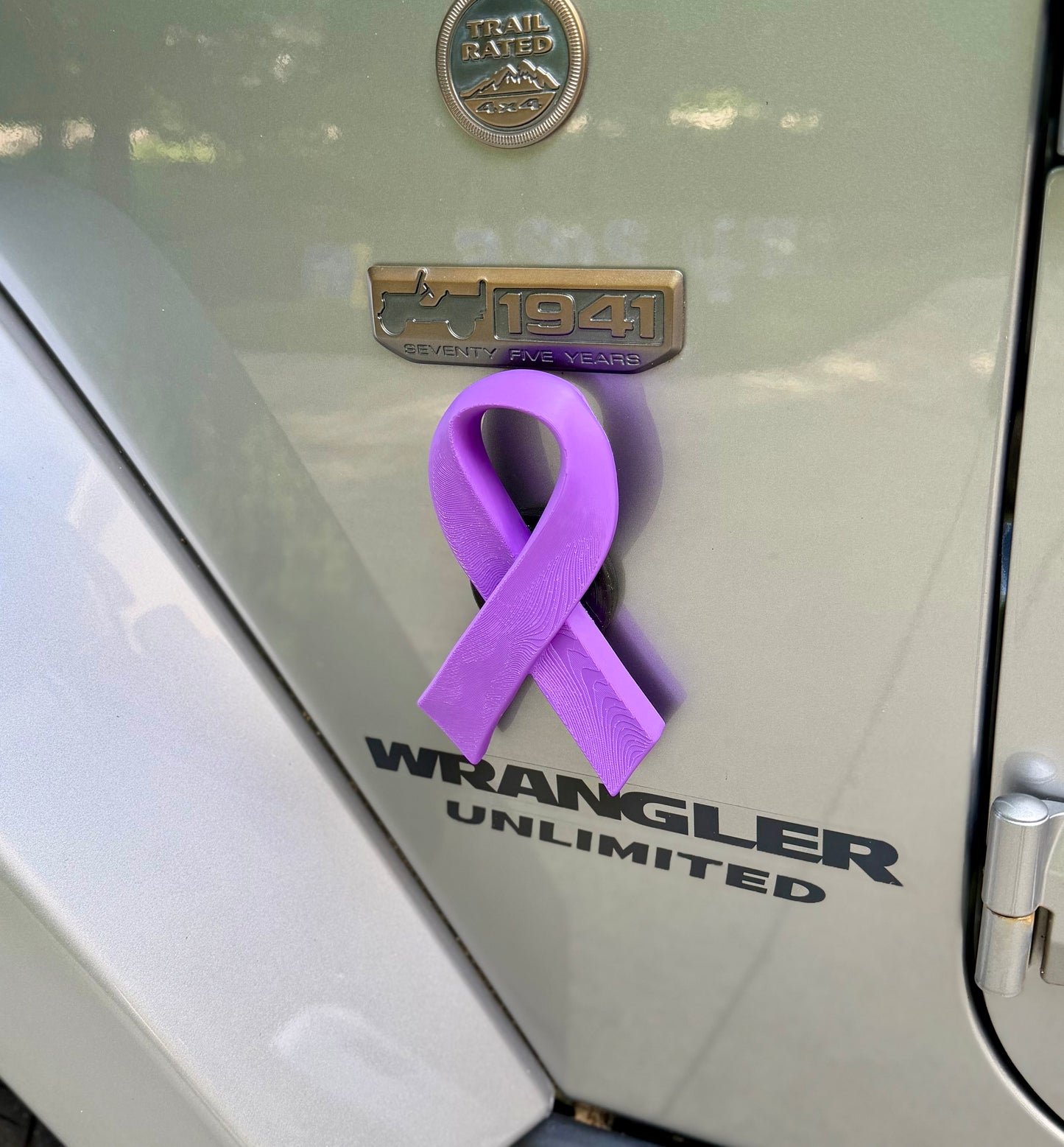 Purple Awareness Ribbon Magnetic Vehicle Accessory