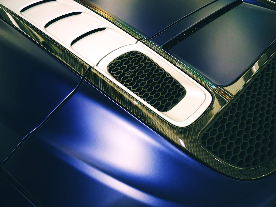 blue and silver car door
