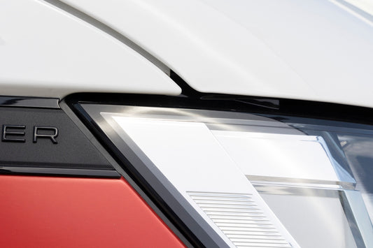 a close up of the emblem on the side of a car