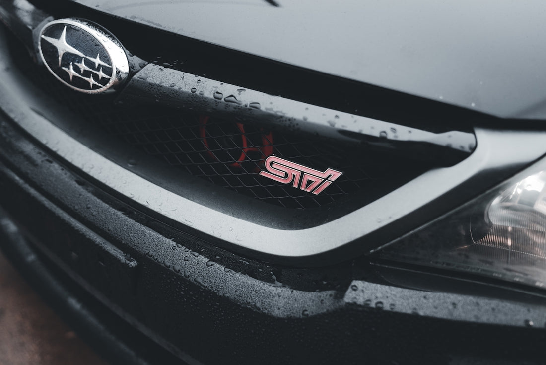 a close up of the front of a car