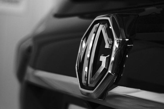a close up of the emblem on a car