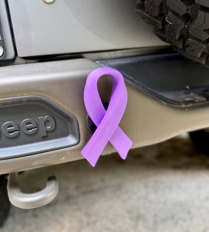 Purple Awareness Ribbon Magnetic Vehicle Accessory