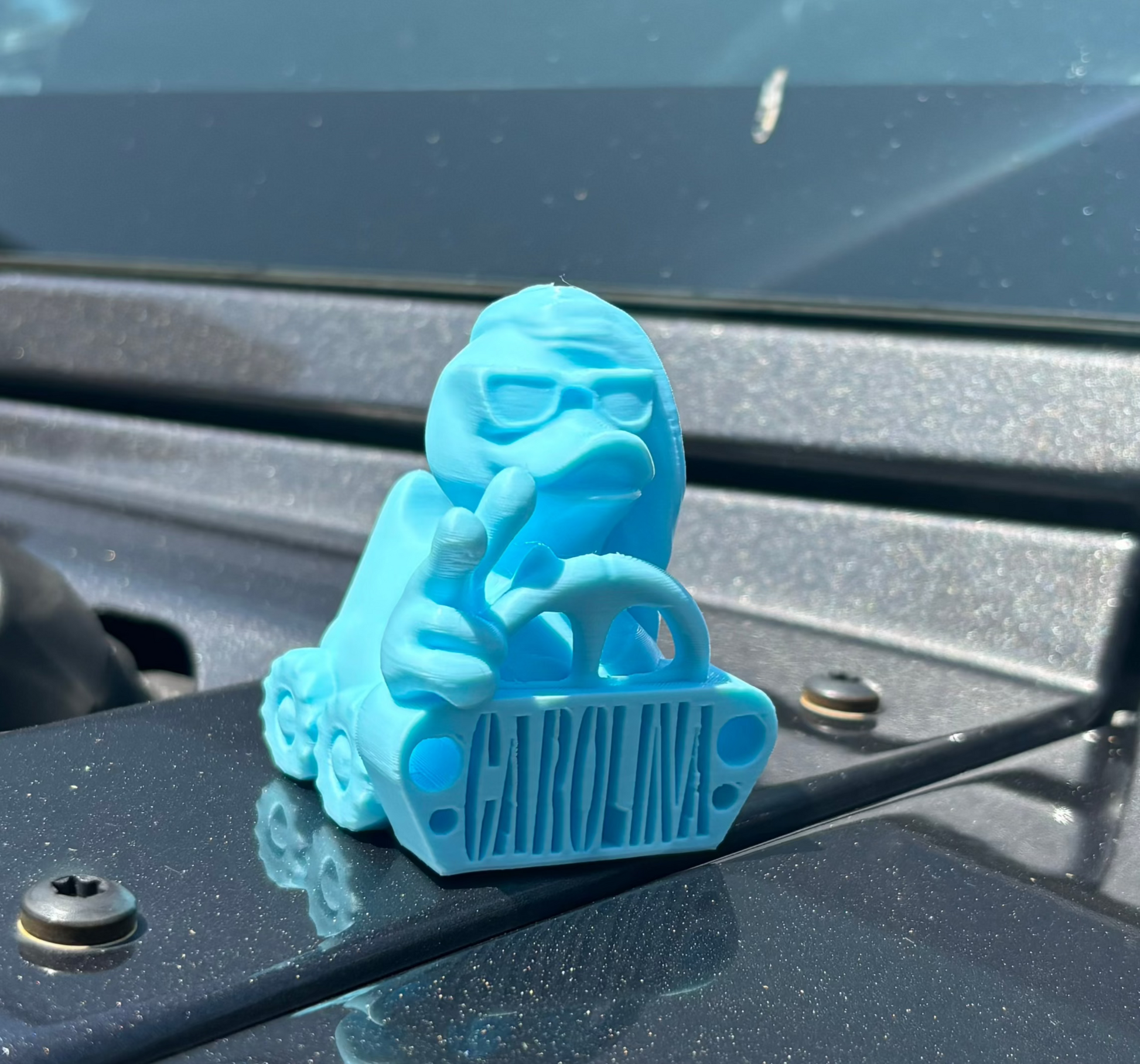 Hey Girl Carolina Blue Jeep Duck